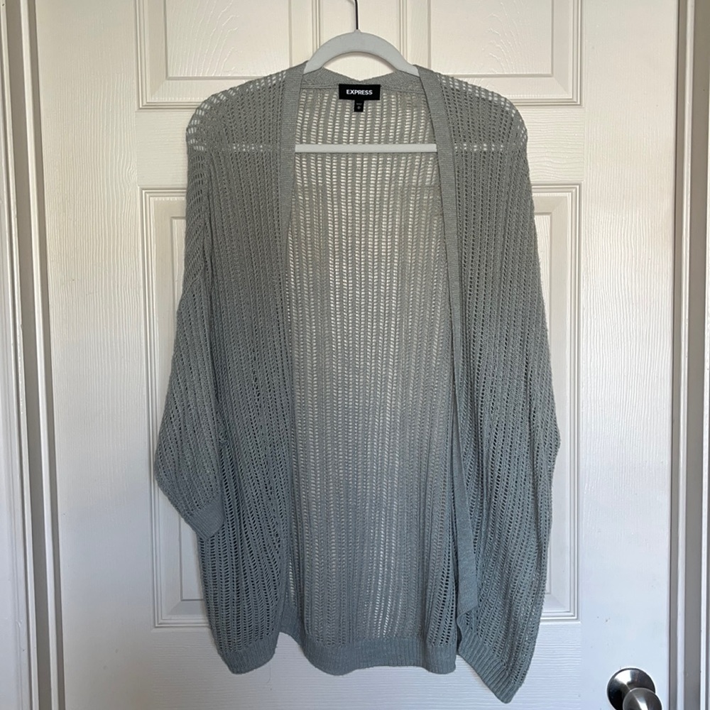 Express sz M mint green knit cardigan 3/4 sleeve